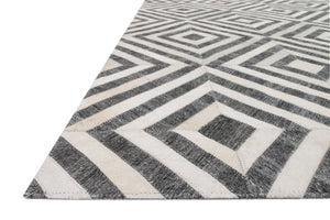 Side view of the Dorado Charcoal / Ivory rug.