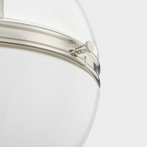 Close-up of the Donnell Pendant 12.5" in polished nickel showing the shade shape and metal detail.