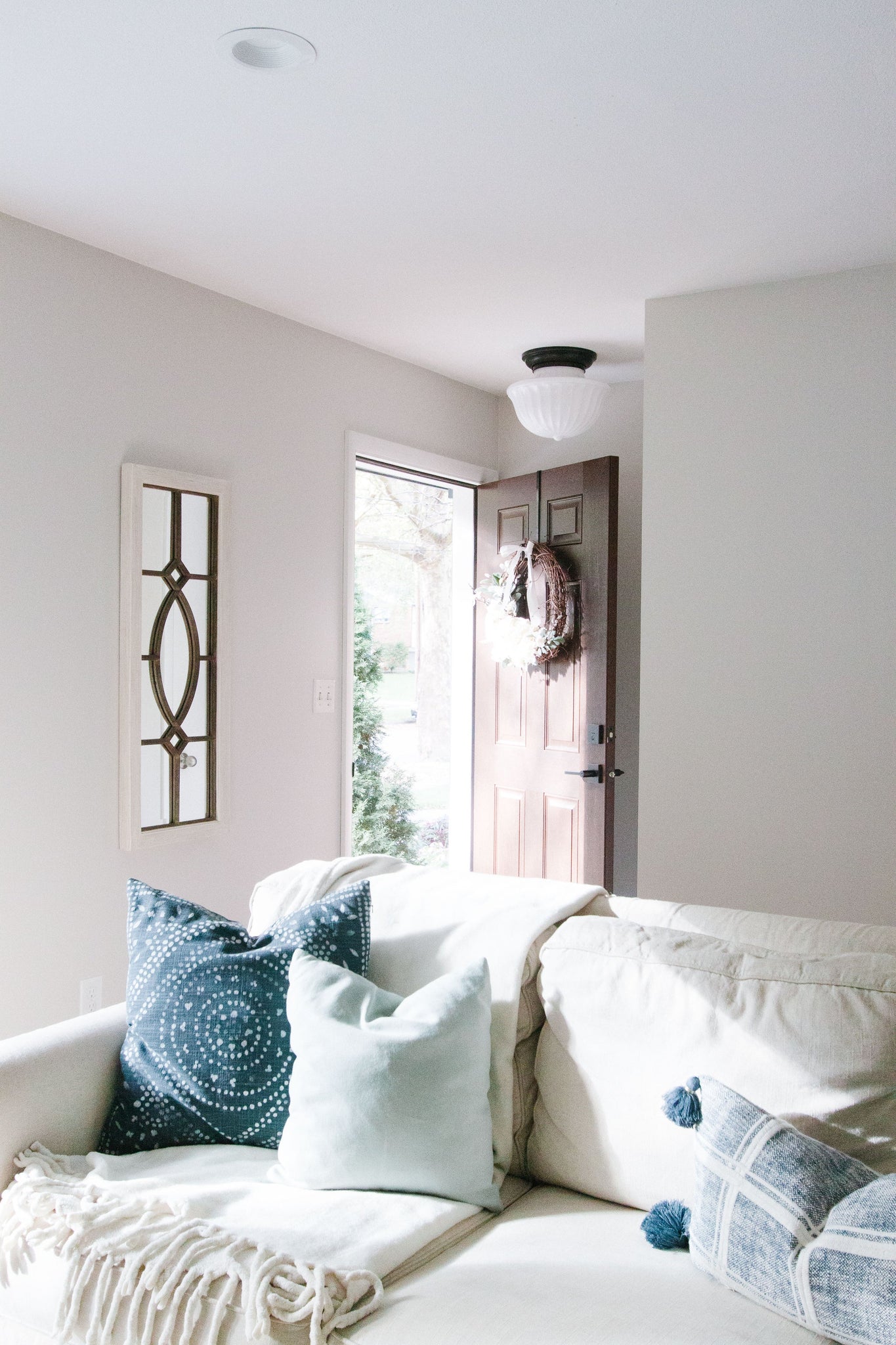 Dutchess Flush Mount 15" in bronze shown from the front to reveal the shade profile and mounting canopy.