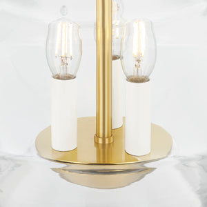 Close-up of the Edmonton Lantern 15" in aged brass showing the frame and glass panel detail.