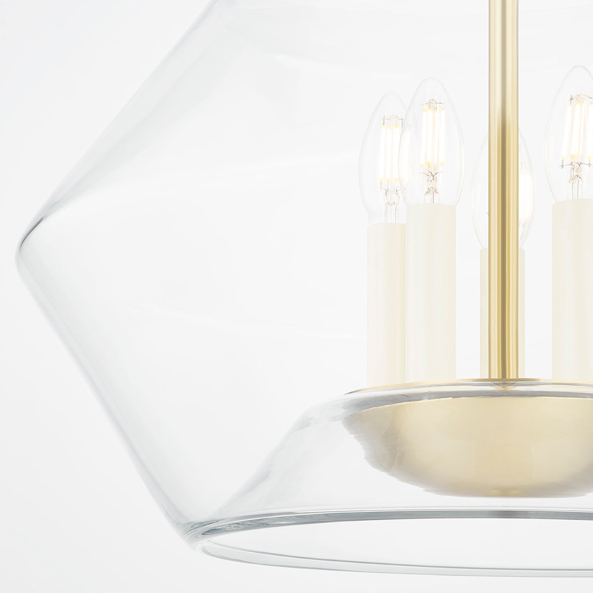 Close-up of the Edmonton Lantern 20.75" in aged brass showing the frame and glass panel detail.