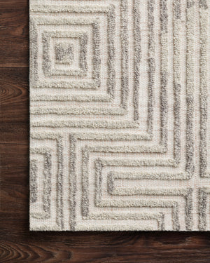 Side view of the Ehren Grey / Silver rug.