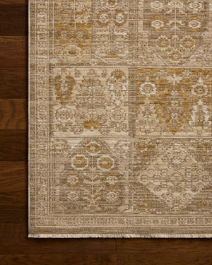 Elora Mushroom / Ochre shown in a styled living room vignette at Laurie Yapp Home.