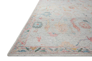 Side view of the Elysium Pebble / Multi rug.