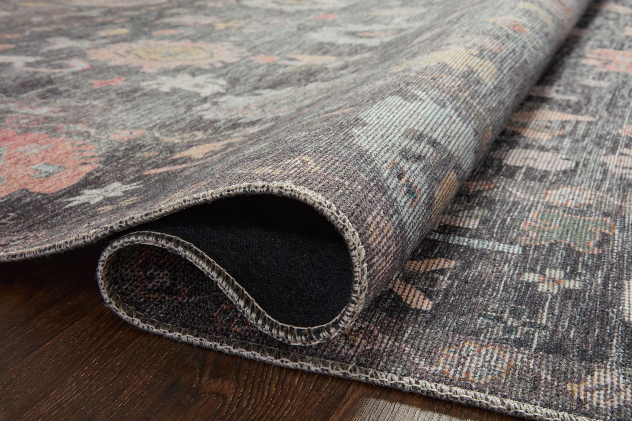 Elysium Charcoal / Multi styled in a living room at Laurie Yapp Home.