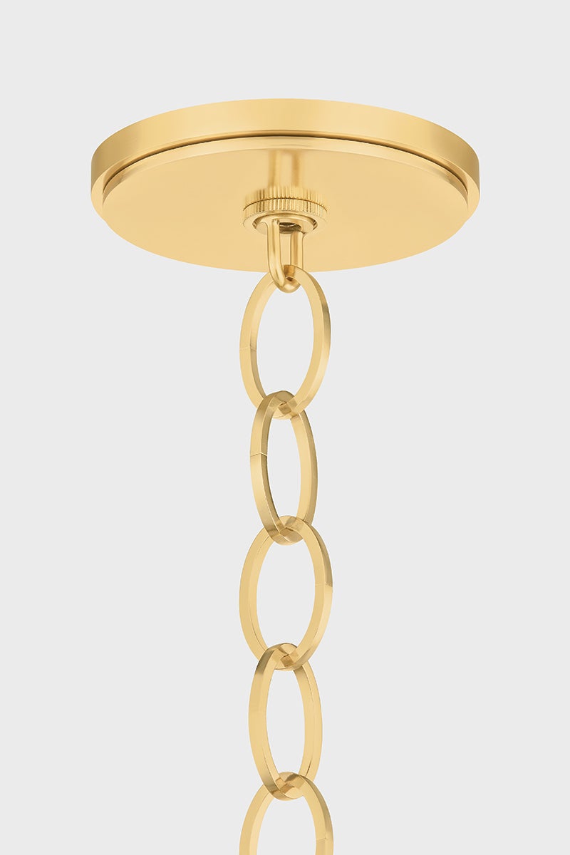 Enosburg Pendant 16" in aged brass — a Hudson Valley pendant for kitchens, entries, and dining rooms at Laurie Yapp Home.