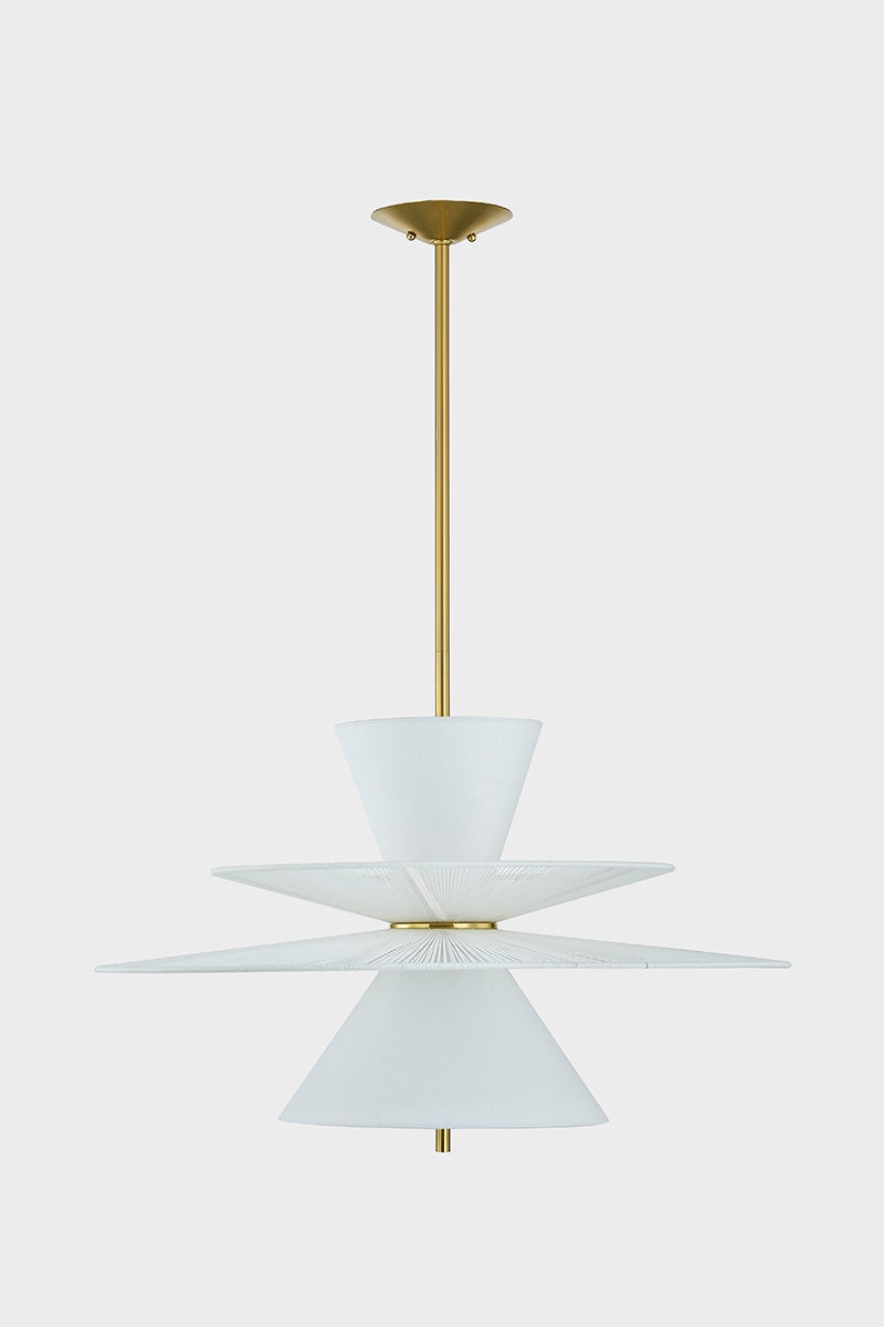 Esperance Pendant in aged brass — a Hudson Valley pendant for kitchens, entries, and dining rooms at Laurie Yapp Home.
