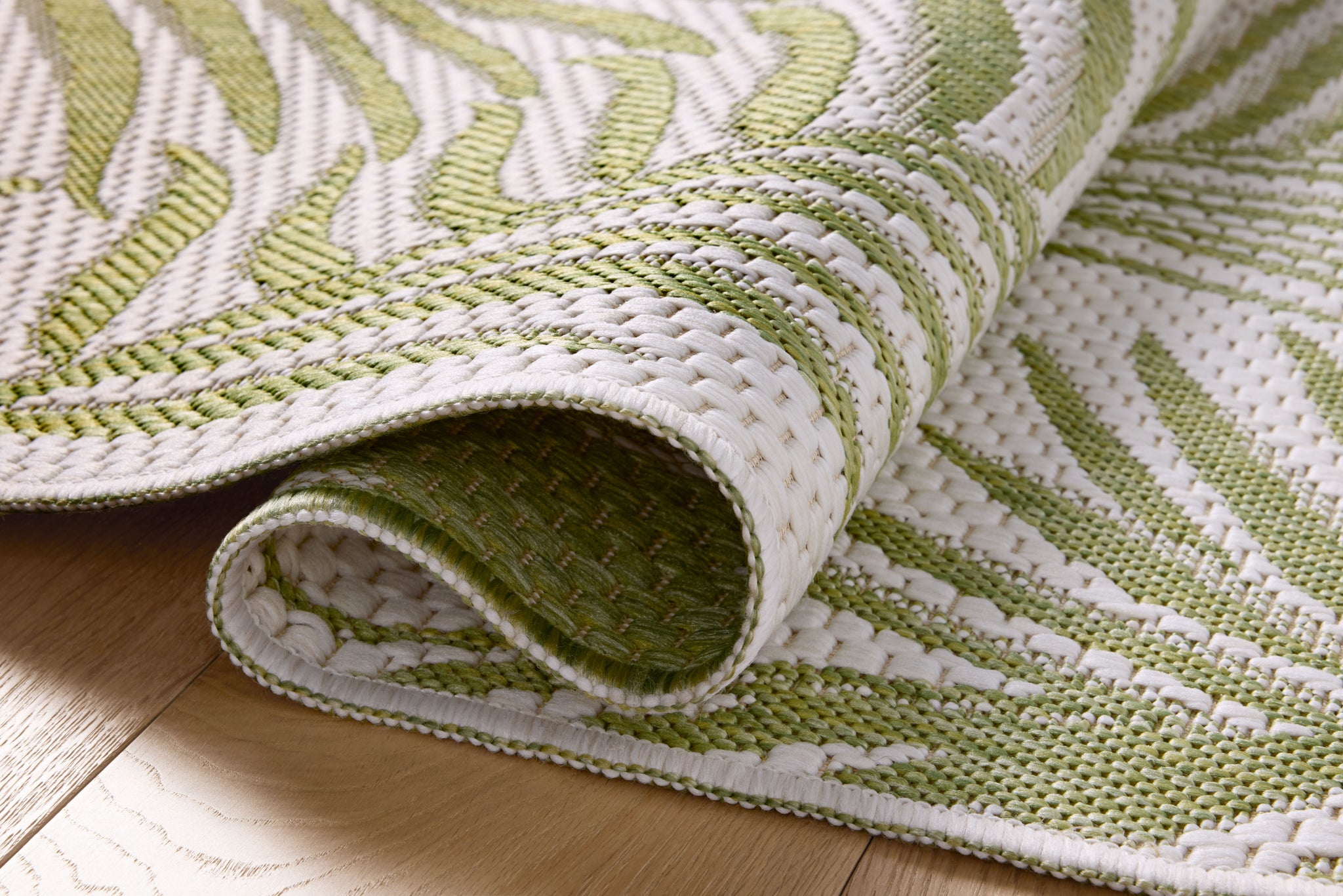 Easton Ivory / Green shown from a different angle to reveal its pattern.