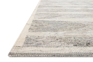 Side view of the Evelina Pewter / Silver rug.