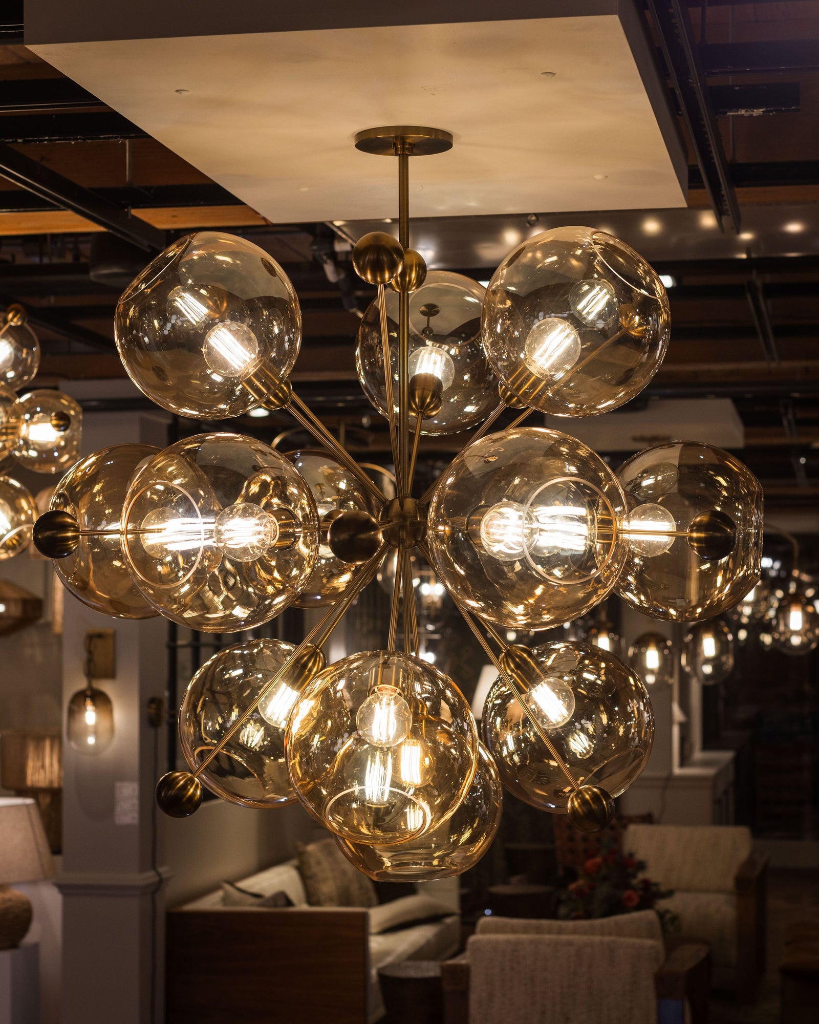 Ellory Chandelier 45.75" — a Troy chandelier for dining rooms, entries, and living rooms at Laurie Yapp Home.