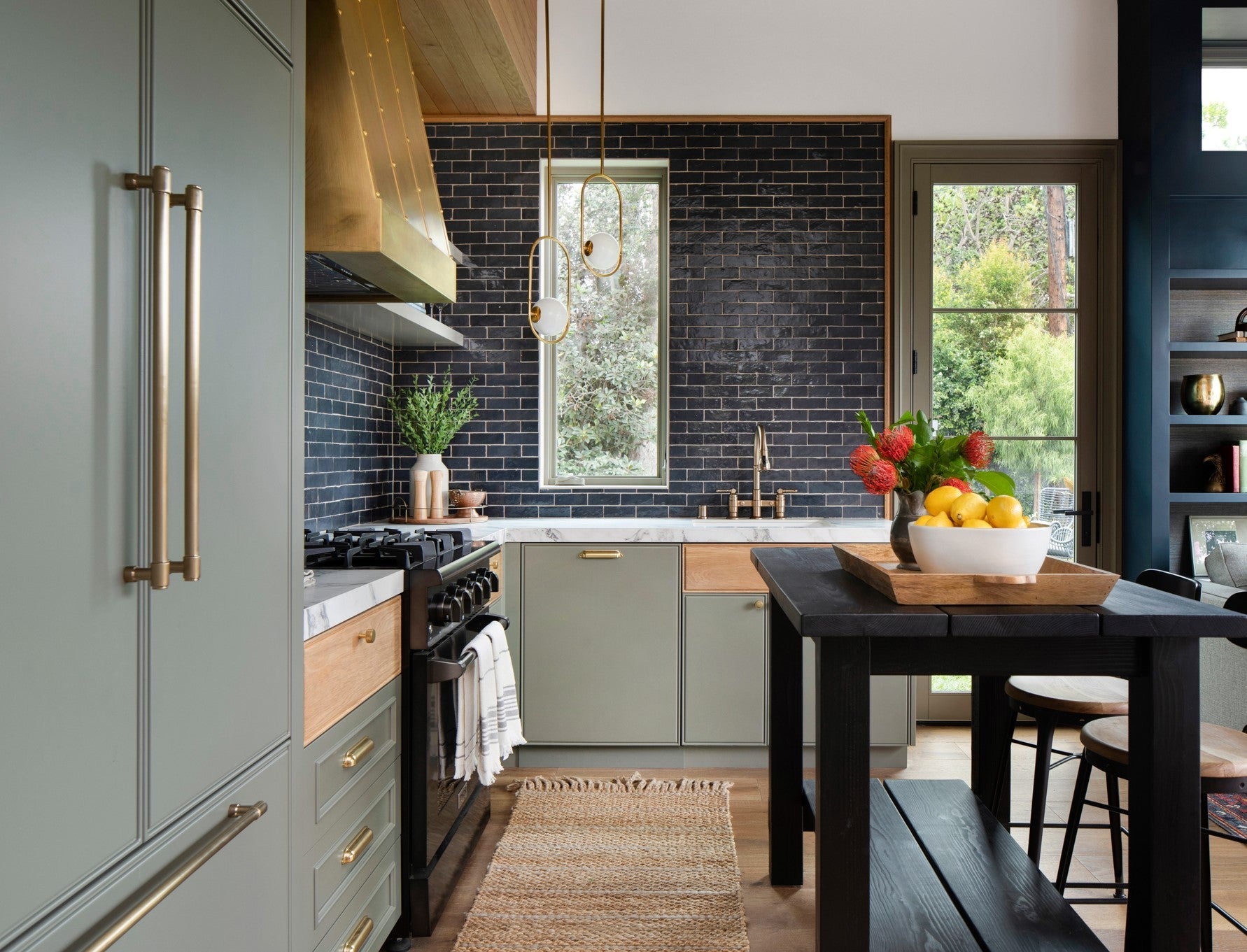 Everley Pendant 13.75" styled in an elegant dining room for warm, layered light at Laurie Yapp Home.