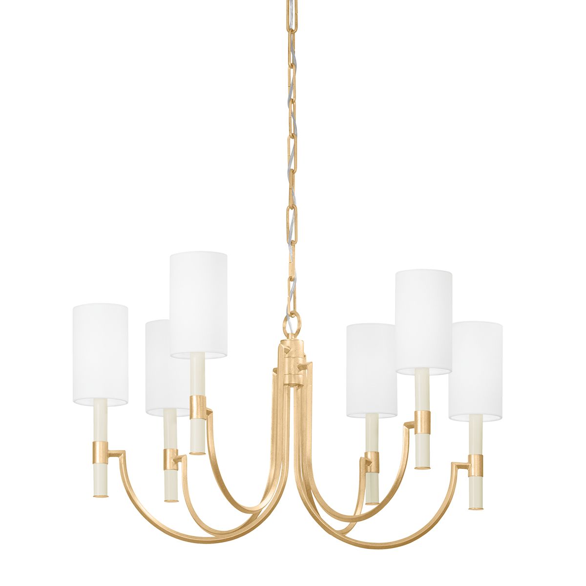 Gustine Chandelier 31" shown from a second angle to highlight the frame, arms, and shade detail.