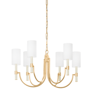 Gustine Chandelier 31" shown from a second angle to highlight the frame, arms, and shade detail.