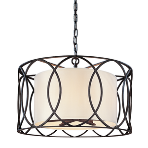 Sausalito Chandelier shown from a second angle to highlight the frame, arms, and shade detail.