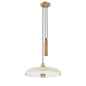 Plummet Pendant shown from a second angle to highlight the shade shape and metal detail.