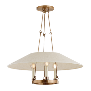 Archive Chandelier 25" shown from a second angle to highlight the frame, arms, and shade detail.