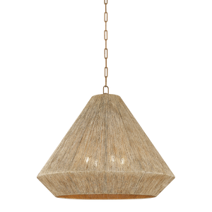 Keats Pendant 30" shown from a second angle to highlight the shade shape and metal detail.