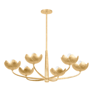 Arcata Chandelier 39.5" shown from a second angle to highlight the frame, arms, and shade detail.