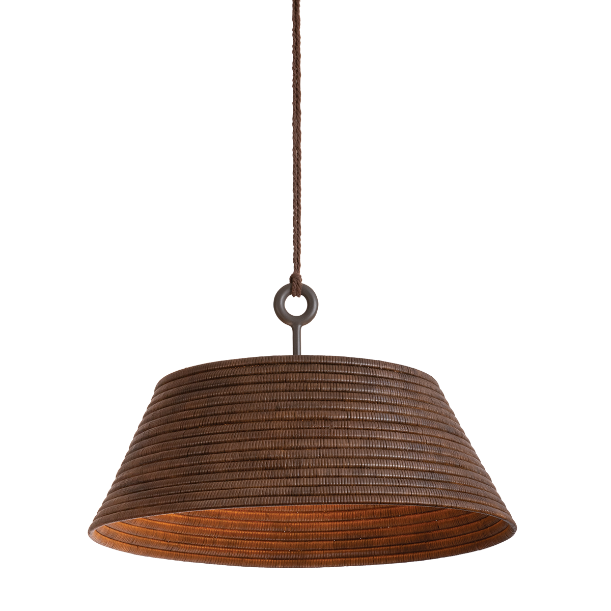 Sequoia Pendant 36" shown from a second angle to highlight the shade shape and metal detail.