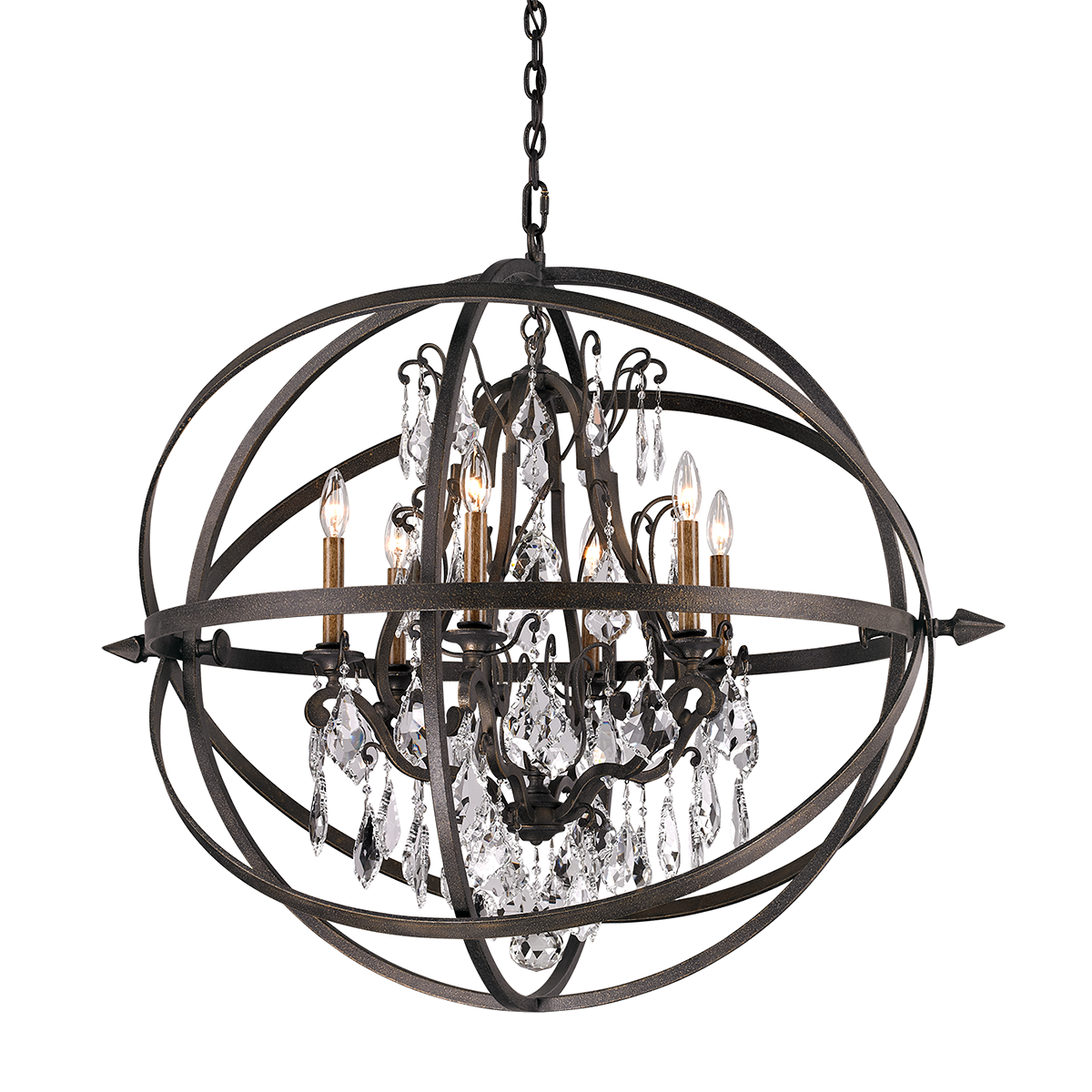 Byron Chandelier 32.25" — a Troy chandelier for dining rooms, entries, and living rooms at Laurie Yapp Home.