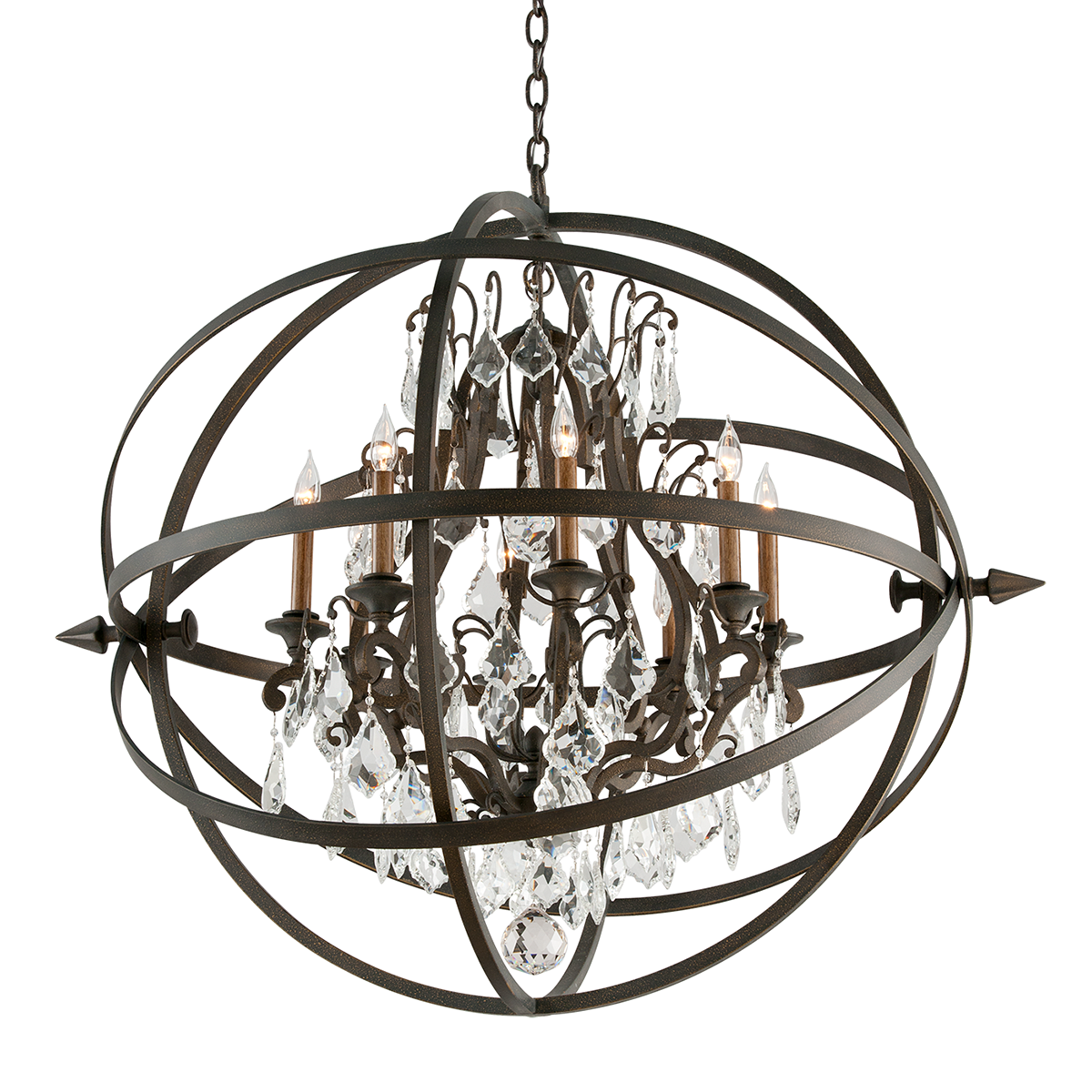 Byron Chandelier 40" — a Troy chandelier for dining rooms, entries, and living rooms at Laurie Yapp Home.