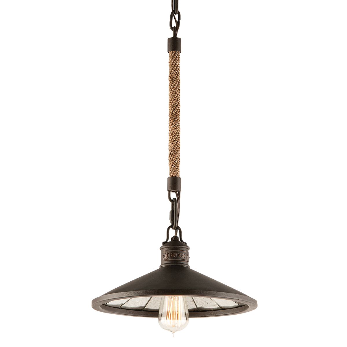 Brooklyn Pendant 12" — a Troy pendant for kitchens, entries, and dining rooms at Laurie Yapp Home.