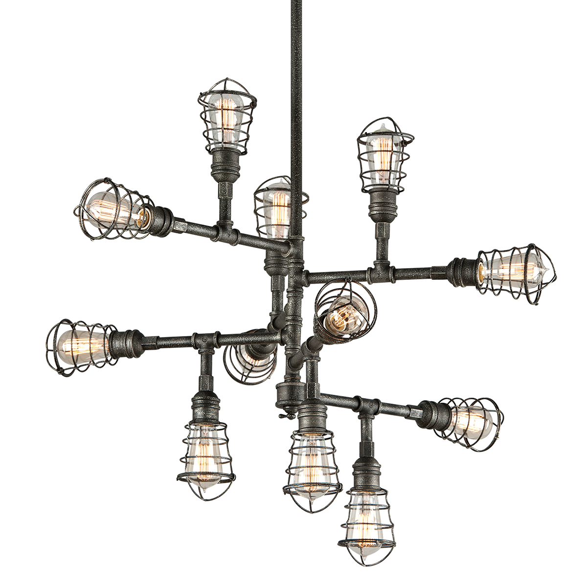 Conduit Chandelier 34.25" — a Troy chandelier for dining rooms, entries, and living rooms at Laurie Yapp Home.
