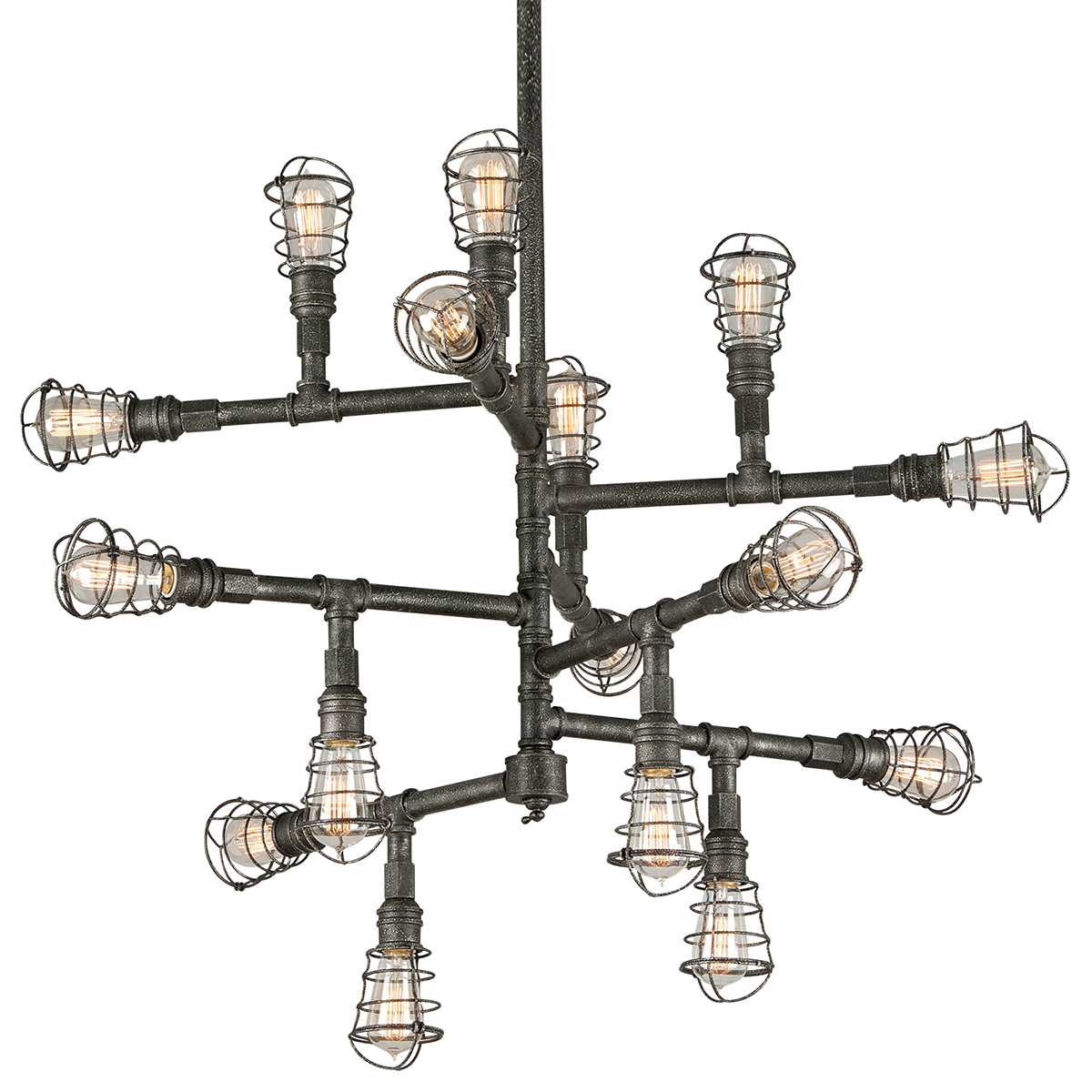 Conduit Chandelier 42" — a Troy chandelier for dining rooms, entries, and living rooms at Laurie Yapp Home.