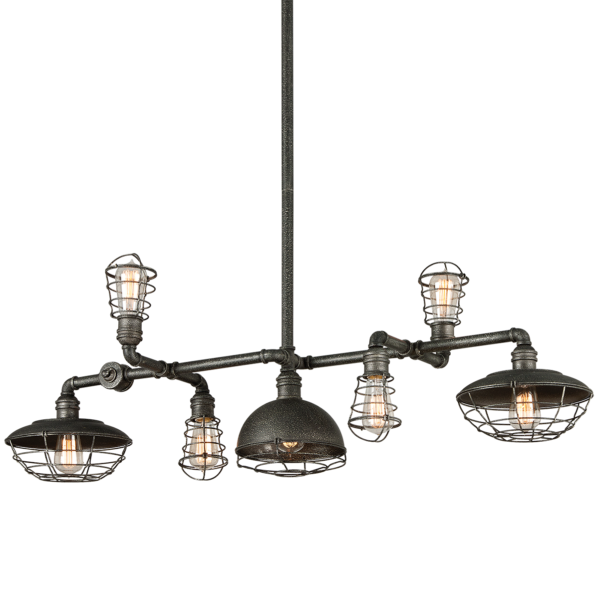 Conduit Linear — a Troy linear for dining rooms, kitchen islands, and long consoles at Laurie Yapp Home.