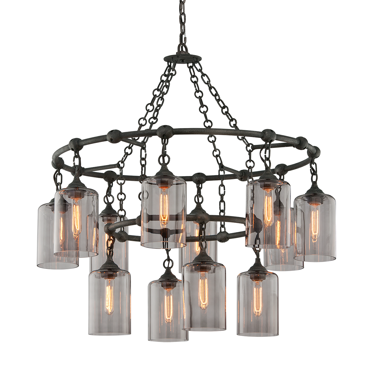 Gotham Chandelier 38.25" — a Troy chandelier for dining rooms, entries, and living rooms at Laurie Yapp Home.