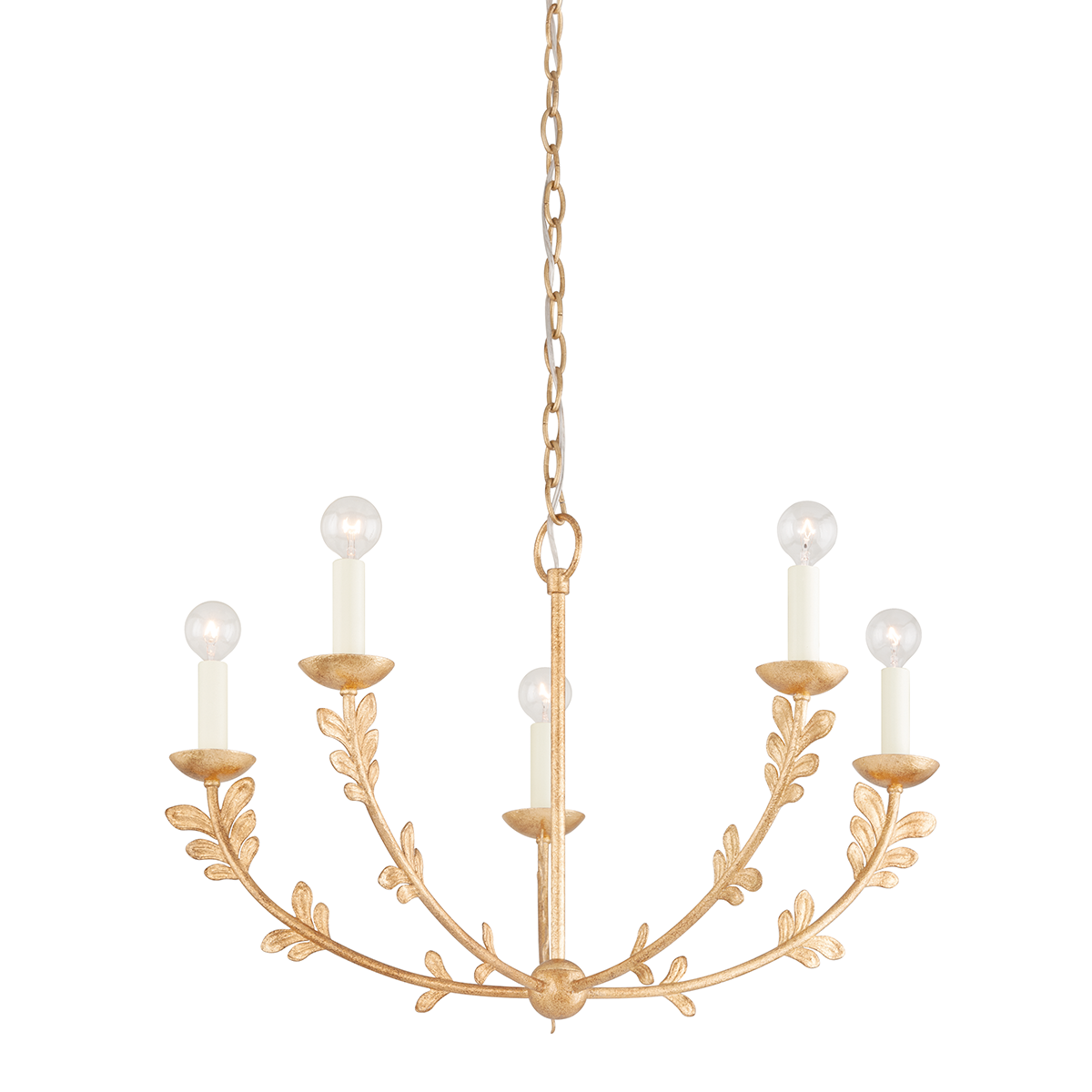 Florian Chandelier 28" shown from the front to reveal the frame, arms, and shade detail.