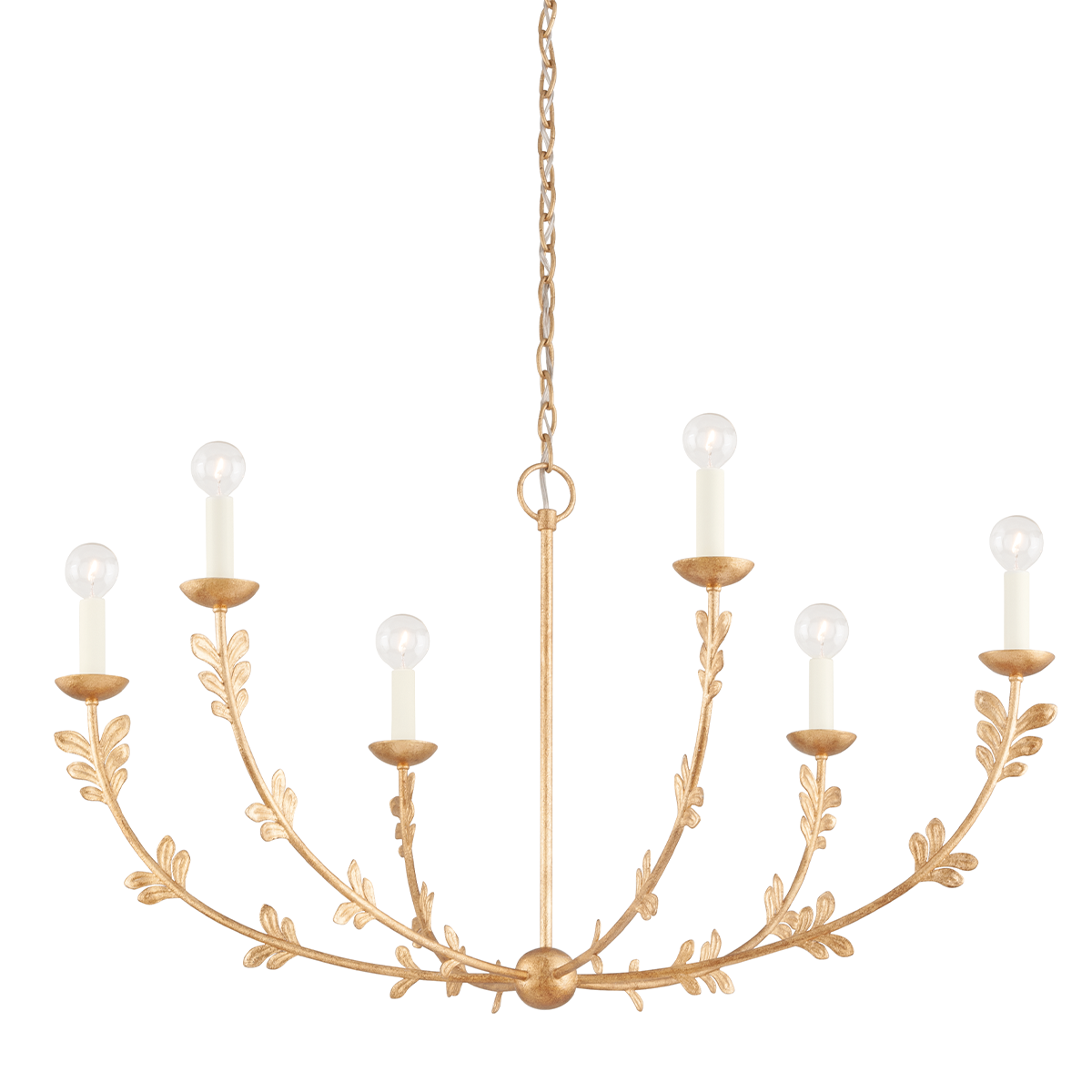 Florian Chandelier 40" shown from the front to reveal the frame, arms, and shade detail.