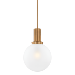 Tobias Pendant 15.75" shown from a second angle to highlight the shade shape and metal detail.