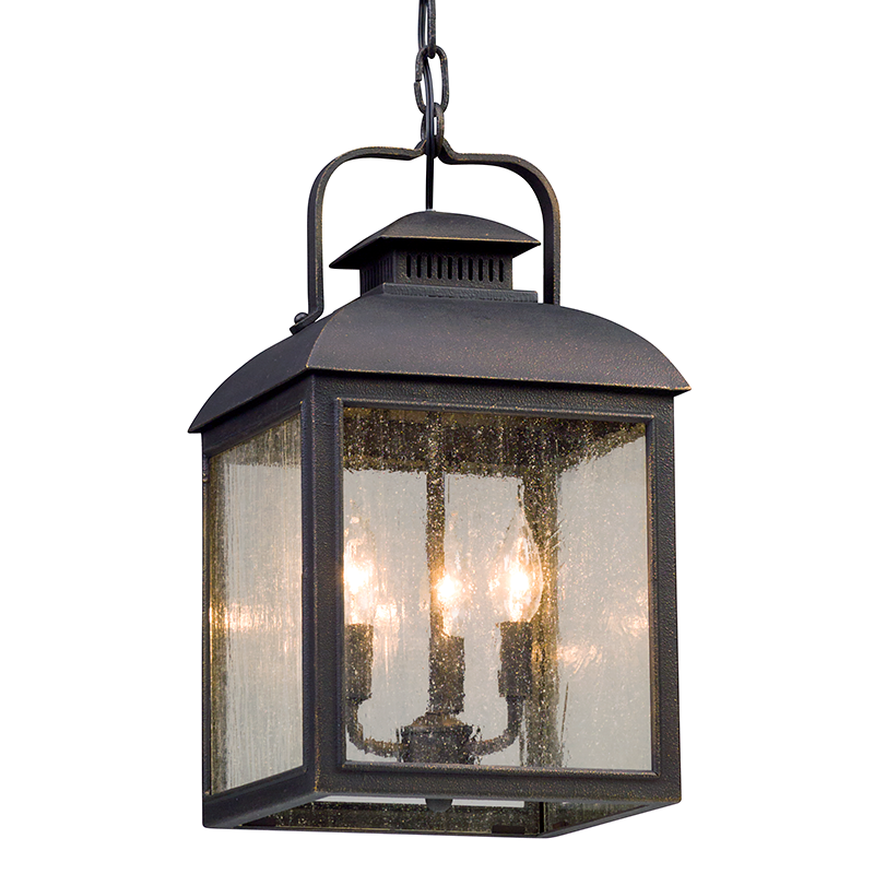 Chamberlain Exterior Lantern — a Troy lantern for entries, foyers, and covered porches at Laurie Yapp Home.