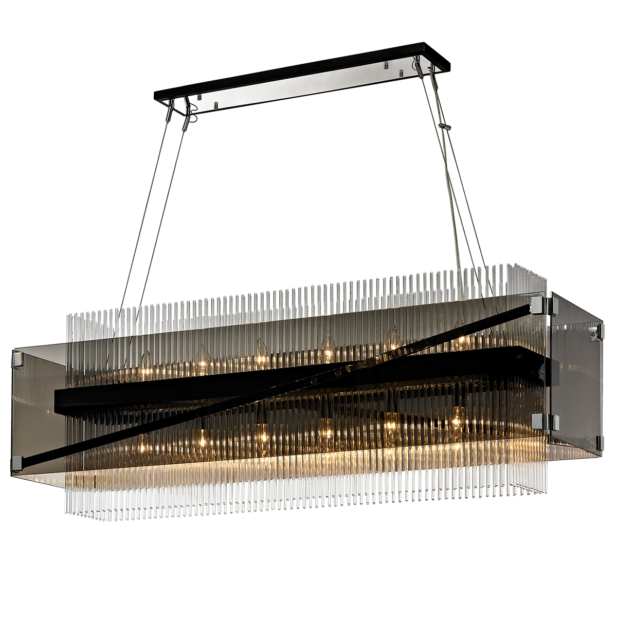 Apollo Linear — a Troy linear for dining rooms, kitchen islands, and long consoles at Laurie Yapp Home.