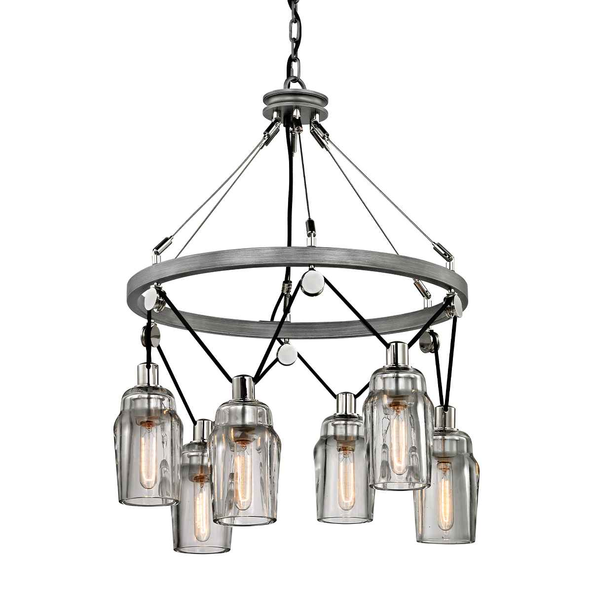 Citizen Chandelier 25" — a Troy chandelier for dining rooms, entries, and living rooms at Laurie Yapp Home.