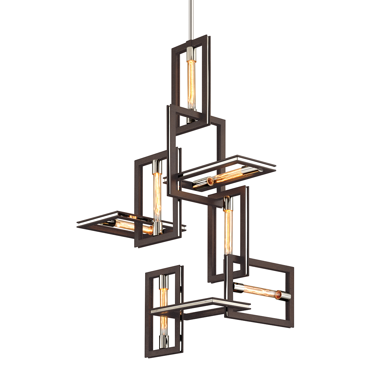 Enigma Chandelier 24.75" — a Troy chandelier for dining rooms, entries, and living rooms at Laurie Yapp Home.