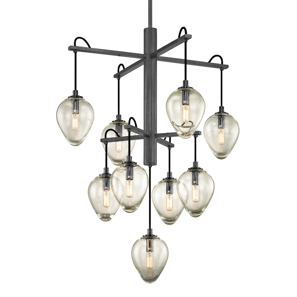 Brixton Chandelier 30.25" — a Troy chandelier for dining rooms, entries, and living rooms at Laurie Yapp Home.