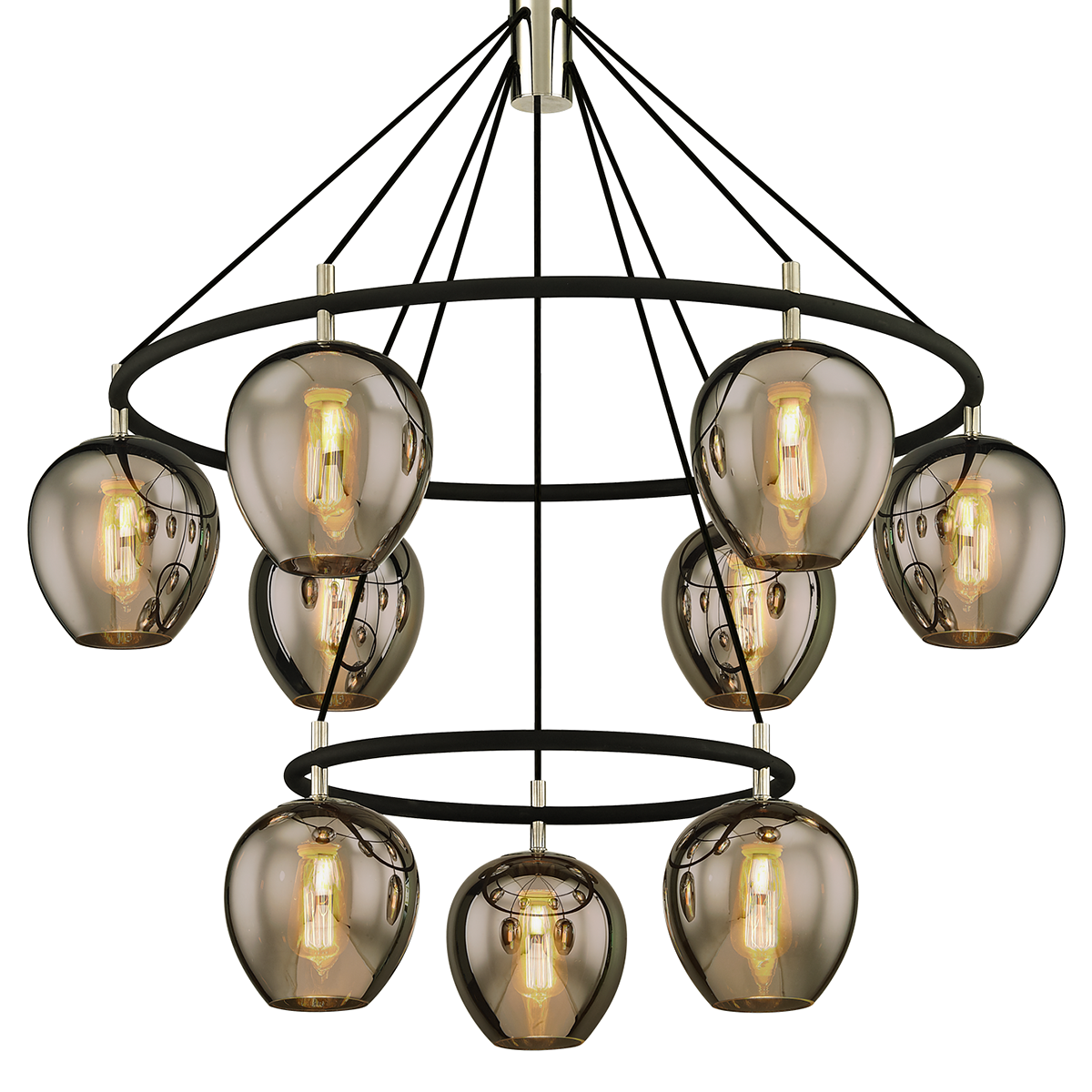 Iliad Chandelier 40" x 41" — a Troy chandelier for dining rooms, entries, and living rooms at Laurie Yapp Home.
