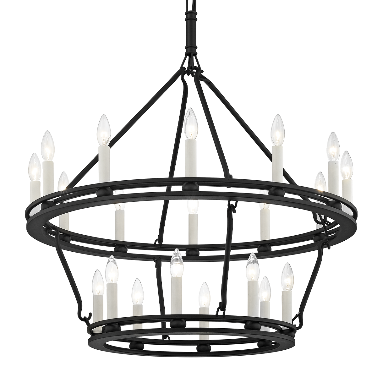 Sutton Chandelier 32" — a Troy chandelier for dining rooms, entries, and living rooms at Laurie Yapp Home.