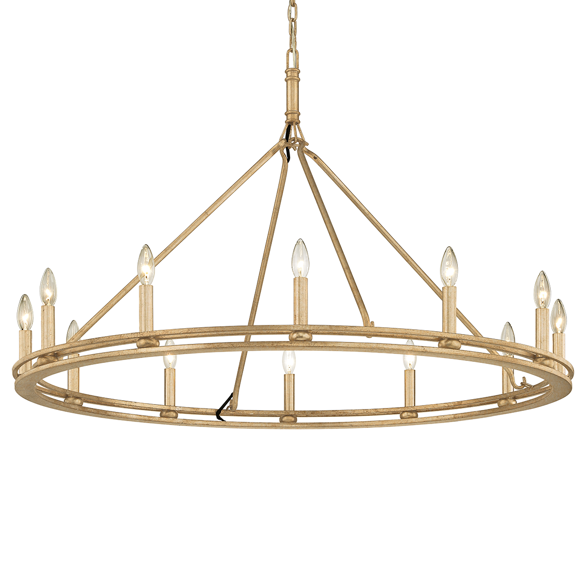 Sutton Chandelier 44" x 28.5" shown from a second angle to highlight the frame, arms, and shade detail.
