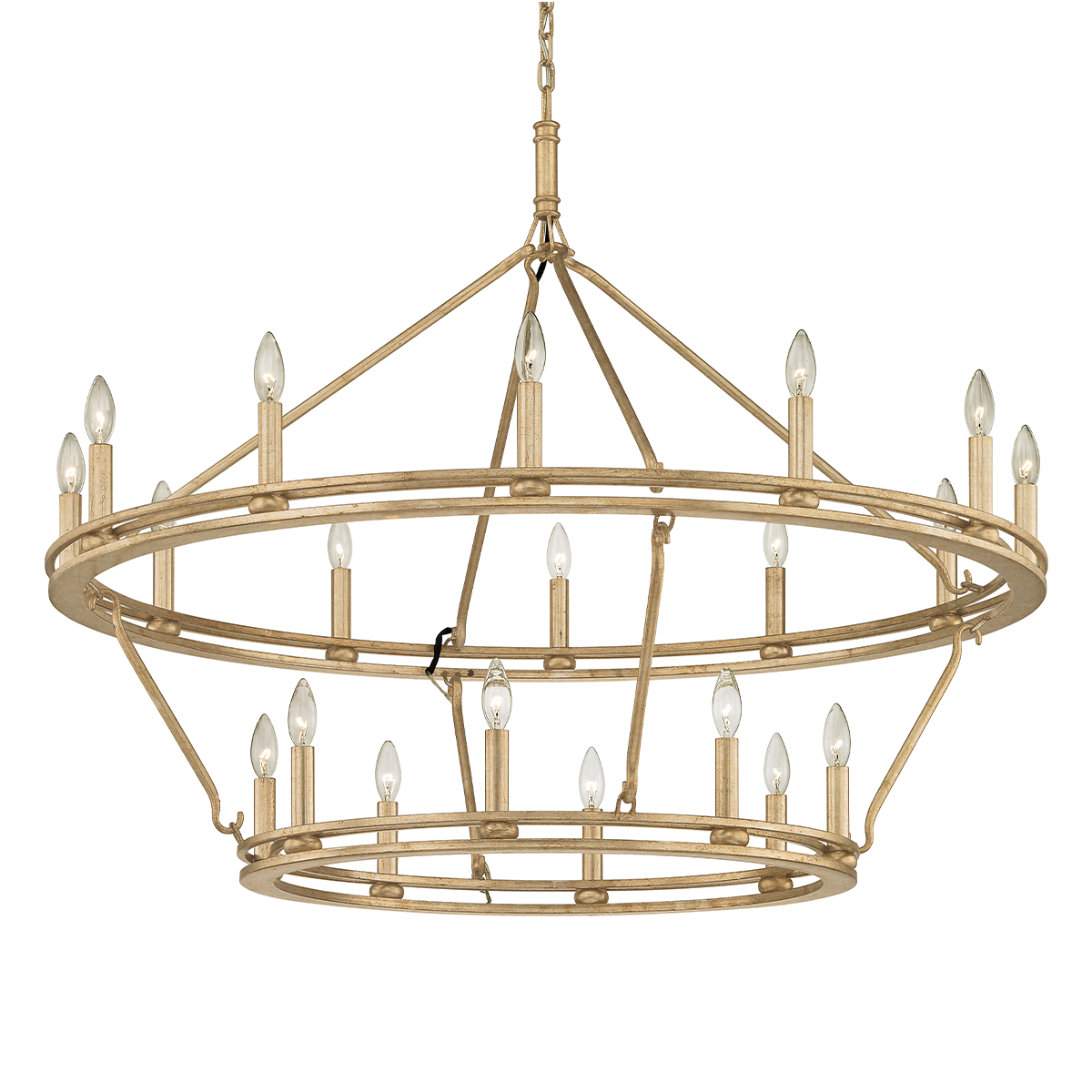 Sutton Chandelier 44" x 37" shown from a second angle to highlight the frame, arms, and shade detail.