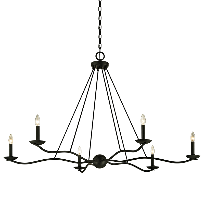 Sawyer Chandelier 53.5" x 32" — a Troy chandelier for dining rooms, entries, and living rooms at Laurie Yapp Home.