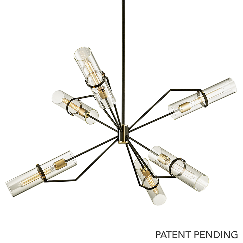 Raef Chandelier 50" x 27.25" — a Troy chandelier for dining rooms, entries, and living rooms at Laurie Yapp Home.