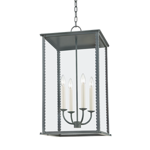 Zuma Exterior Pendant 15" shown from a second angle to highlight the shade shape and metal detail.