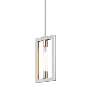 Enigma Pendant 7.75" x 14.25" shown from a second angle to highlight the shade shape and metal detail.