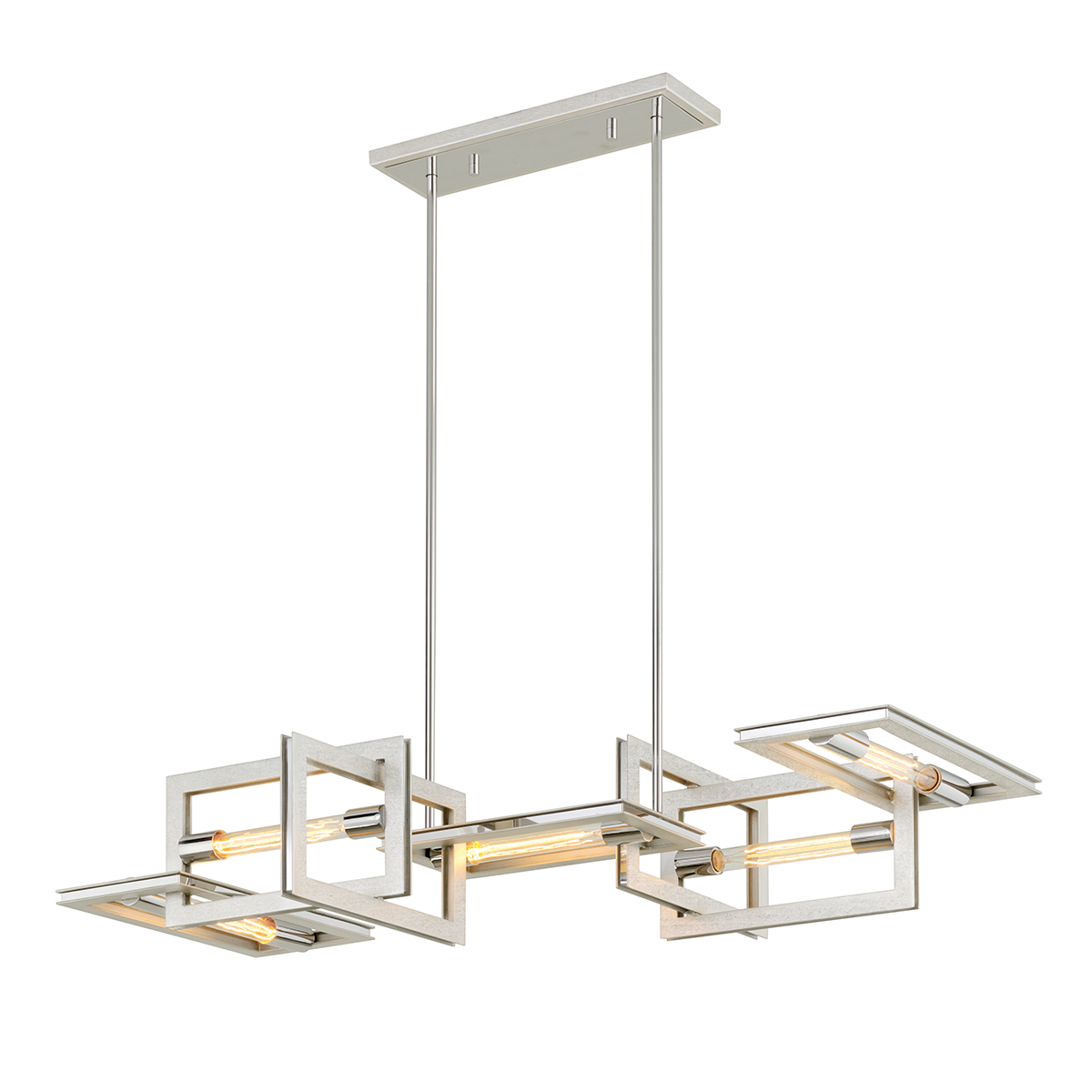 Enigma Linear 31" x 11.25" — a Troy linear for dining rooms, kitchen islands, and long consoles at Laurie Yapp Home.