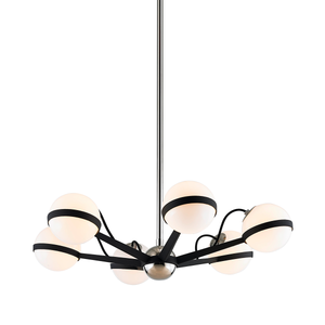 Ace Chandelier 27.75" x 6.5" shown from a second angle to highlight the frame, arms, and shade detail.