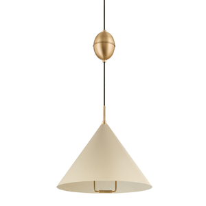 Fontana Pendant shown from a second angle to highlight the shade shape and metal detail.