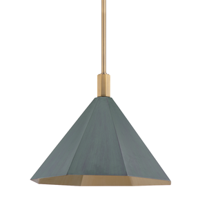 Huntley Pendant 22" x 15.75" shown from a second angle to highlight the shade shape and metal detail.